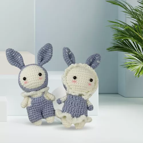 Kit de ganchillo de conejo para principiantes, kit de ganchillo Amigurumi  para adultos, el kit de tejido de bricolaje incluye hilo de ganchillo