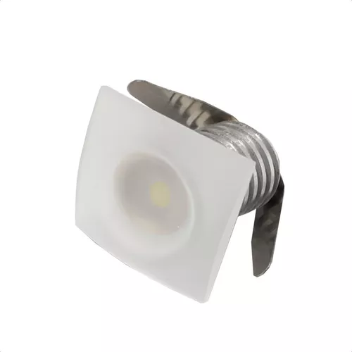 6 Mini Spot LED Embutir Quadrado 1W Bivolt Luz Branca Fria/6000k