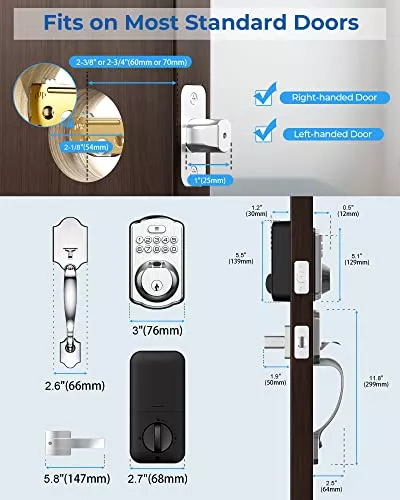 Cerradura Huella Digital Veise, Sin Llave, Manija Puerta