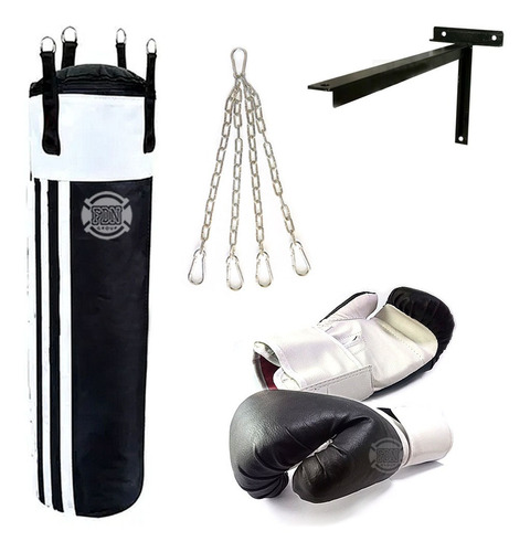 Kit Boxeo Guantes + Bolsa 90 + Soporte Pared + Cadena Fdn C