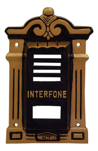 Protetor Interfone Vila Rica Alumínio Fundido Ouro 4x10x19cm