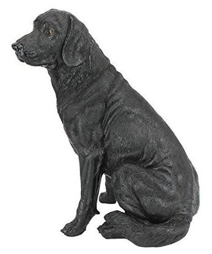 Diseño Toscano Negro Labrador Retriever Dog Garden Statue 15