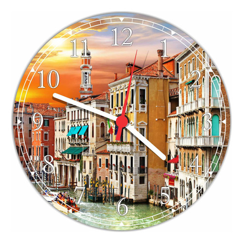Relógio De Parede Cidade Veneza Itália Gg 50 Cm 01