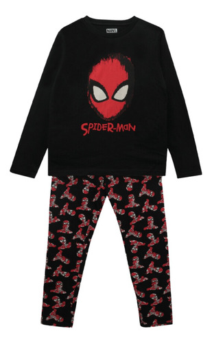 Pijama De Niño De Algodón Spiderman Negro Colloky