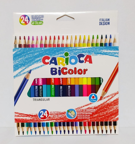 Lapices Color Carioca Bicolor X 24 Designed In Italy