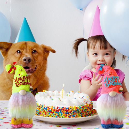 Imagen 3 de 7 de Feliz Cumpleaños Gnomo De Felpa Decoración Adorno De Verano