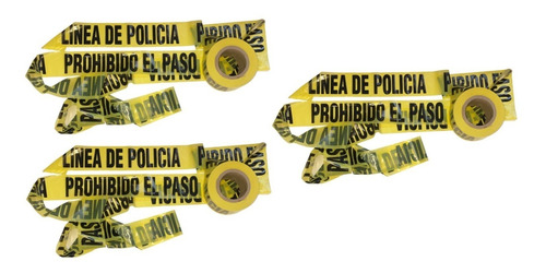 3 Cintas Linea De Policia Prohibido El Paso Barricada 305 Mt