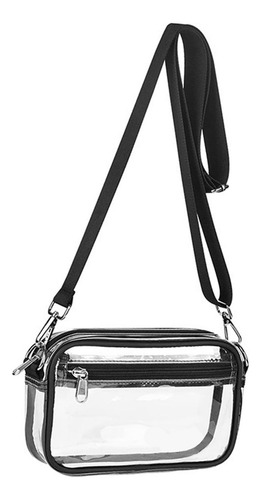 2 Bolso Bandolera Transparente Bolso De Hombro De Uso Negro