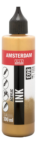 Botella Tinta Acrílico 100 Ml Color Oro Profundo 803