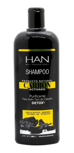 Han Shampoo Carbon Activado Purificante Detox X 500