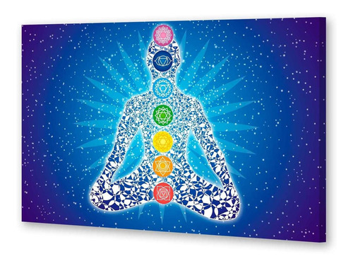 Cuadro 50x75cm Chakras Energia Yoga Meditacion Arte M3