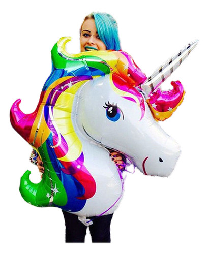 Grandes Arco Iris Unicornio Caballo Inflable Papel Globo Dec