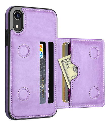 Funda Para iPhone XR Con Tarjeteros Doble Capa Ligera Y De C