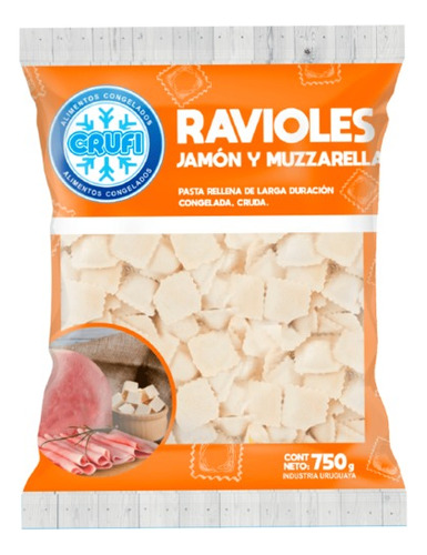 Ravioles Congelados Crufi 750g - Jamón Y Queso - Cold Market