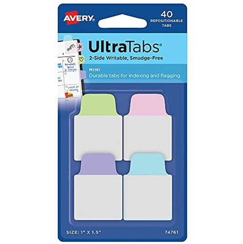Avery Mini Ultra Tabs, 1 X 15, Para Escribir A Doble Cara, E