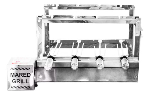 Churrasqueira Grill Giratoria 4 Espetos Motor Weg Cor Lado Esquerdo