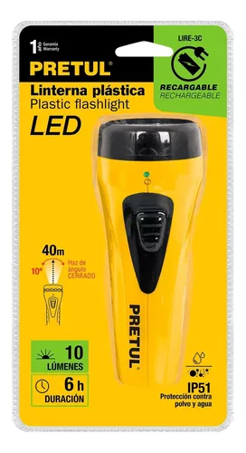 Linterna recargable de LED 90 lúmenes Pretul