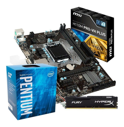 Kit Placa Mãe Msi H110m Pro + Pentium G4560 + 8gb 2400 Ddr4