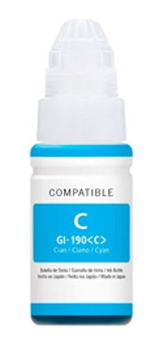 Tinta Para Impresora Canon Gi 190 Cyan G2010 2110 2800 3100