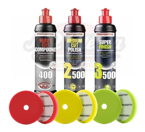 Kit Menzerna  Pf2500 Sf3500 Fg400 250ml + 03 Boinas