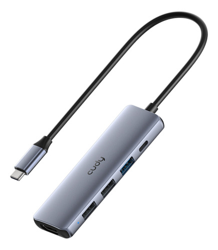 Hub Usb-c Cudy Uh405 5 Em 1 Usb Hdmi 4k Pd 100w Usb-a 5gbps