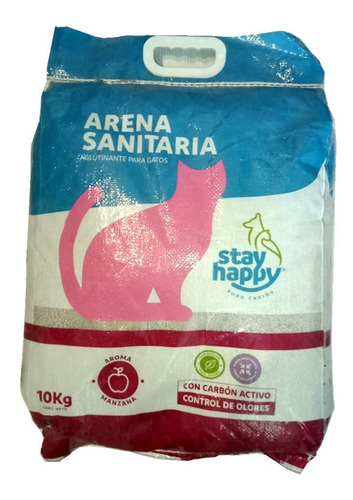 Arena Sanitaria Aglutinante Manzana Para Gatos 10kg.