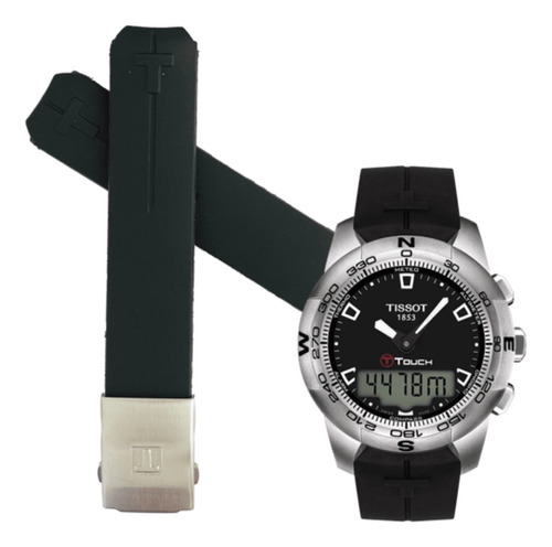 Correa Compatible Reloj Tissot T-touch Z353 20mm. Negro