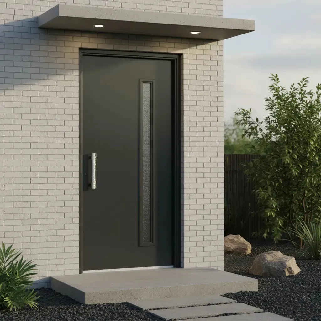 Puerta Oblak Chapa Inyectada 3767 P lus Vidriada C/ Barral Gris Oscuro