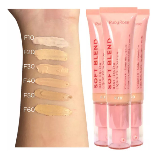Base De Maquiagem Líquida Ruby Rose Soft Blend Tom F90