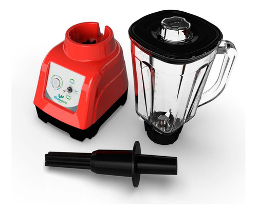 Licuadora Blueware Bw5-75-gl-r 2l 2v Vaso De Vidrio Rojo