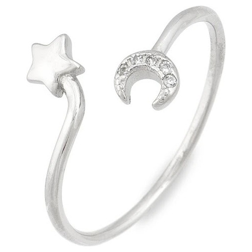 Anillo Mujer Juvenil Plata 925 Luna Estrella Annie Lebling