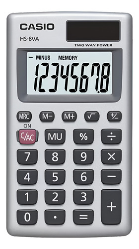 Calculadora Casio Hs-8va Portatil 8 Digitos Basica Plateada