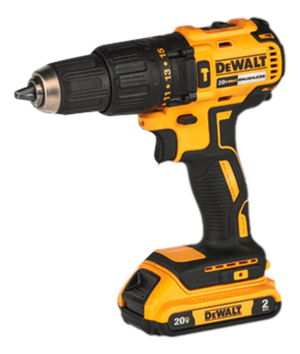 Furadeira parafusadeira sem fio de 13mm DeWalt DCD7781D2-B2 20V + 2 baterías de 2Ah + accesorios com maleta de transporte 110V/220V
