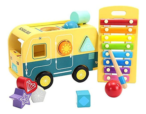 Leo & Friends School Bus Pound And Tap Bus Bench - Autobus