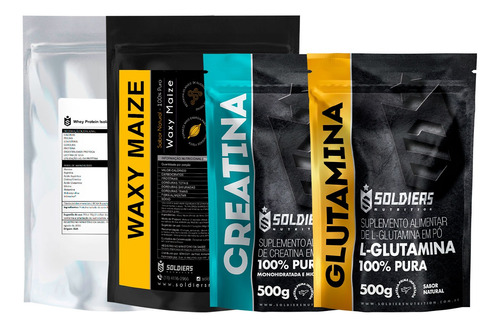 Whey Isolado 1kg + Creatina 500g + Glutamina 500g + Wm 1kg