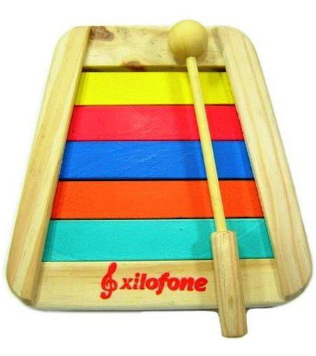 Xilofone Infantil Madeira Pequeno Multicolorido