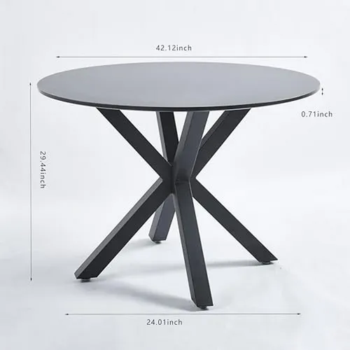 Mesa Redonda 47'' Para 4 6: Comedor Moderno Madera-metal