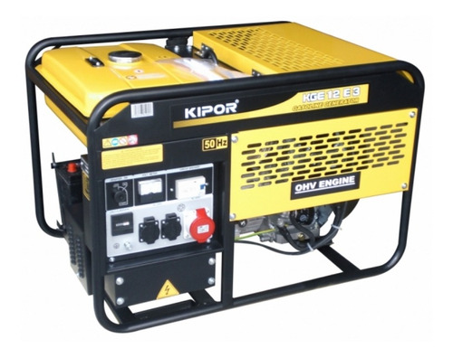 Generador portátil Kipor KGE12E3 8400W trifásico con tecnología AVR 230V/400V