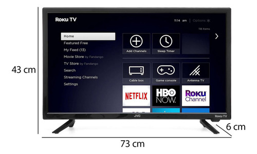 Pantalla Smart Tv De 24 Jvc Si24r Con Pantalla Led Hd
