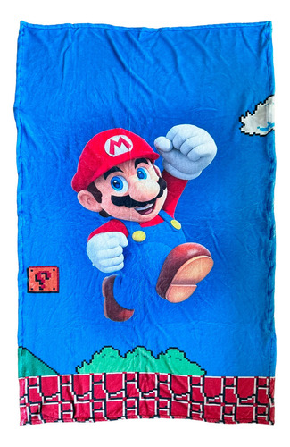 Cobija Frazada Super Mario Bros Viajera Polar Calientita Color Multicolor Diseño Mario Bross