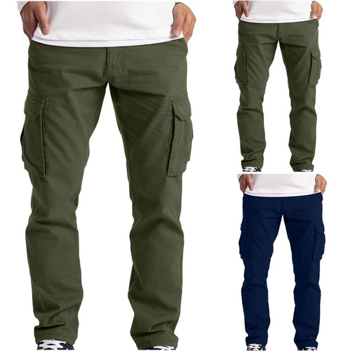 Pantalones Cargo Hombre Ropa De Trabajo 6 Bolsillos Combate