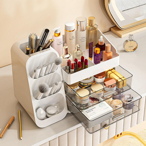 Exhibidor De Cosméticos Para Tus Esenciales De Belleza Blanc