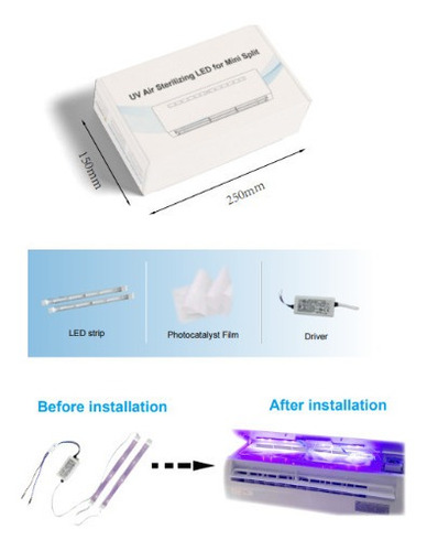 Imagen 4 de 6 de Esterilizador De Aire Uvc Led Para Mini Split - Livingood