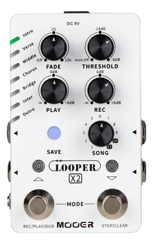 Looper X2 - Pedal De Bucle De Guitarra Eléctrica Estéreo, Pe