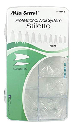 Mia Secret  punta De Las Uñas Stiletto Transparente 500 pcs