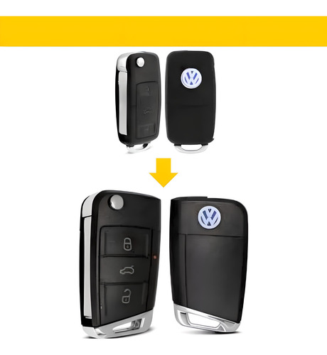 Chave Canivete Gol G5 Fox Polo Adaptação 3 Botões