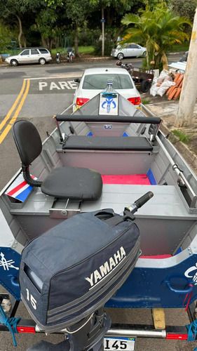 Barco Alumínio Lancha Bote Pesca Motor De Popa Carreta