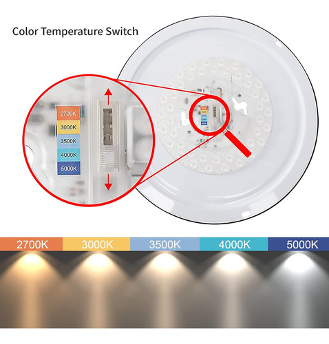 Lámpara De Techo Led Regulable, Montaje Empotrado, Interrupt