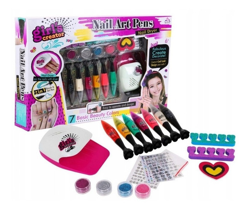 Kit Uñas Decorativo 2-1 Niñas Set Manicure Creativo Juguete