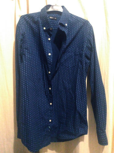 Camisa De Vestir Hombre Color Azul Tex Nueva Talle M 